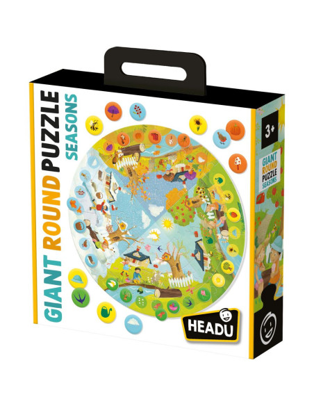 HE59049,Headu - Puzzle Educativ rotund sa invatam Anotimpurile