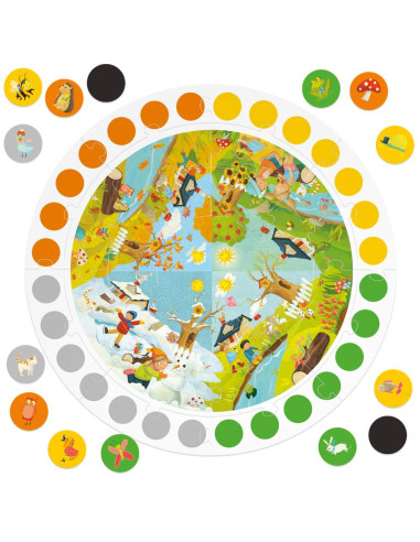 HE59049,Headu - Puzzle Educativ rotund sa invatam Anotimpurile