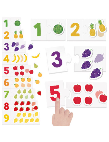 HE57571,Headu - Montessori cartonase tactile cu numere si animale