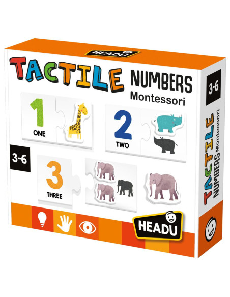 HE57571,Headu - Montessori cartonase tactile cu numere si animale