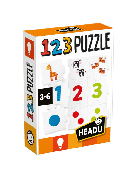 HE54907,Headu - Puzzle sa invatam numerele de la 1 la 9