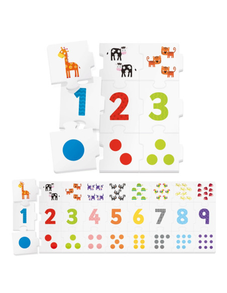 HE54907,Headu - Puzzle sa invatam numerele de la 1 la 9