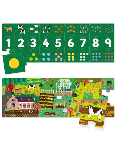 HE54907,Headu - Puzzle sa invatam numerele de la 1 la 9