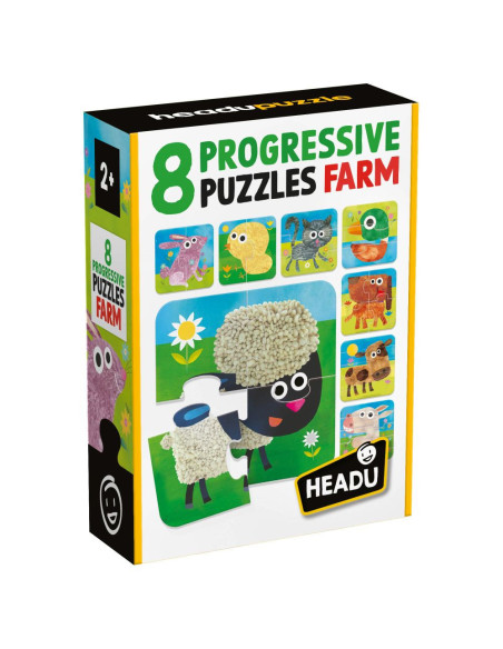 HE55515,Headu - 8 puzzleuri progresive animale de la ferma