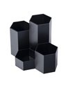Suport birou din plastic cu 4 compartimente Ecada 95104V, Negru