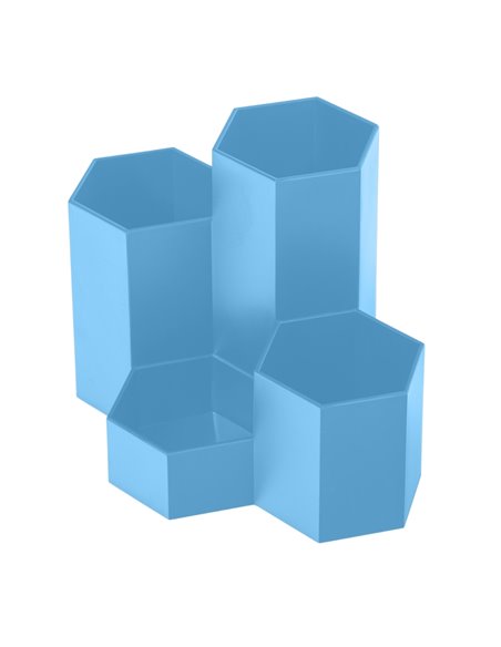 Suport birou din plastic cu 4 compartimente Ecada 95104A, Albastru