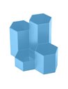 Suport birou din plastic cu 4 compartimente Ecada 95104A, Albastru