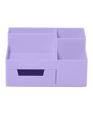 Suport birou din plastic cu 5 compartimente Ecada 95105L, Lila