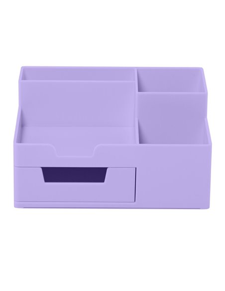 Suport birou din plastic cu 5 compartimente Ecada 95105L, Lila