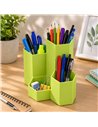 Suport birou din plastic cu 4 compartimente Ecada 95104V, Verde