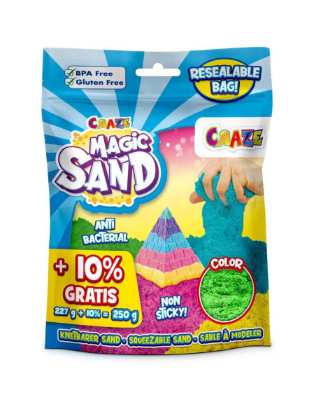 CRZ41215,Craze - Nisip kinetic in punguta resigilabila 250 g culori asortate