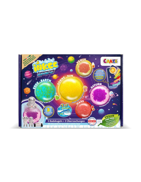 CRZ37645,Craze - Set 5 bile de baie Inkee Sistemul Solar si 3 surprize