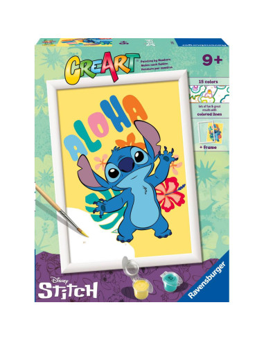 RVSPBN23769,Ravensburger - CreArt pictura pe numere pentru copii Aloha Disney Stitch