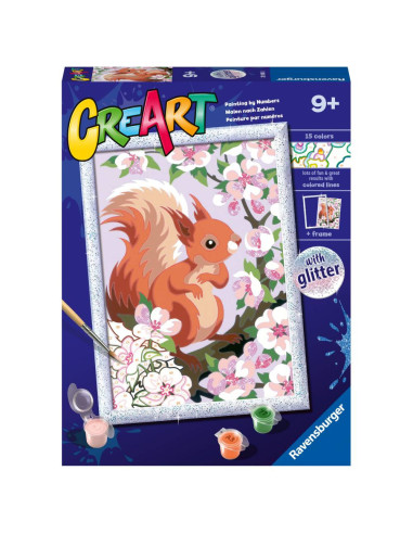 RVSPBN20180,Ravensburger - CreArt pictura pe numere pentru copii cu sclipici veverita