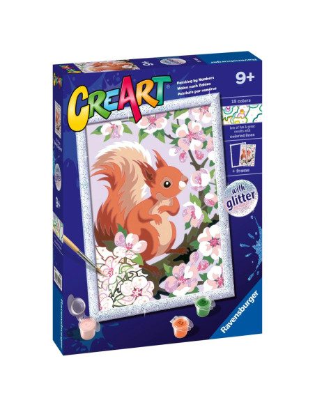 RVSPBN20180,Ravensburger - CreArt pictura pe numere pentru copii cu sclipici veverita