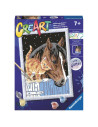 RVSPBN20217,Ravensburger - CreArt pictura pe numere pentru copii cu sclipici pisicuta si cal
