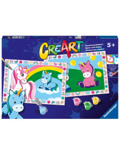 RVSPBN23699,Ravensburger - CreArt pictura pe numere pentru copii 2 sabloane unicorni veseli