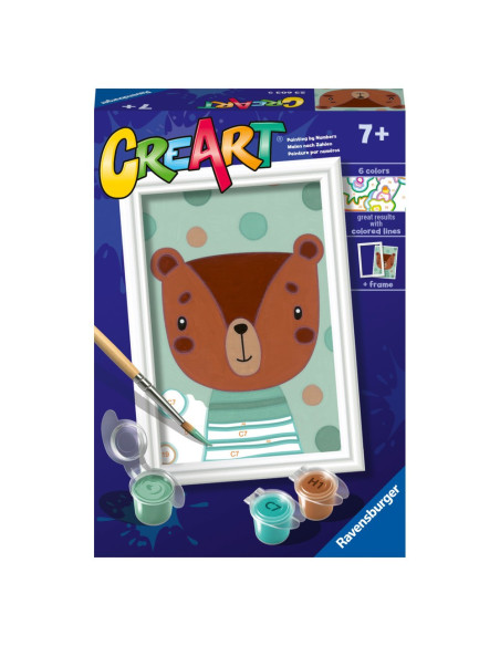 RVSPBN23603,Ravensburger - CreArt pictura pe numere pentru copii ursulet dragut