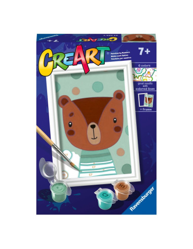 RVSPBN23603,Ravensburger - CreArt pictura pe numere pentru copii ursulet dragut