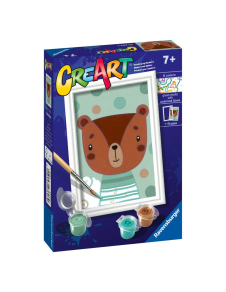 RVSPBN23603,Ravensburger - CreArt pictura pe numere pentru copii ursulet dragut