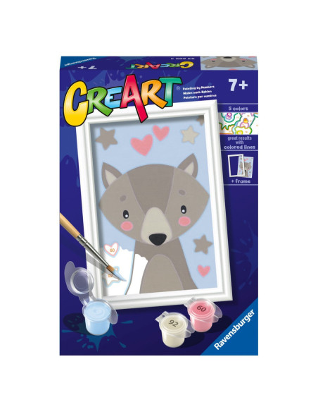 RVSPBN23605,Ravensburger - CreArt pictura pe numere pentru copii lup dragut