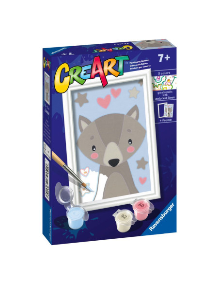 RVSPBN23605,Ravensburger - CreArt pictura pe numere pentru copii lup dragut