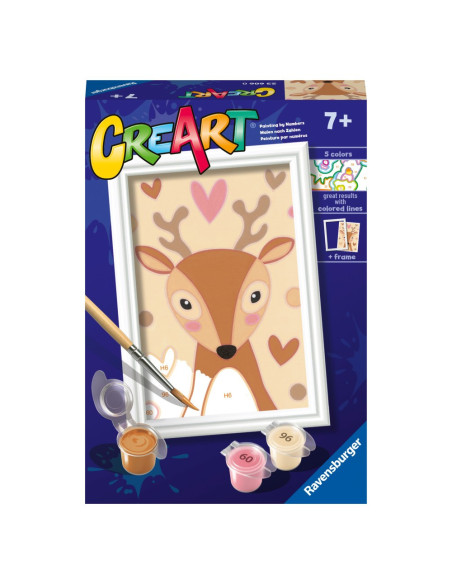 RVSPBN23606,Ravensburger - CreArt pictura pe numere pentru copii cerb dragut