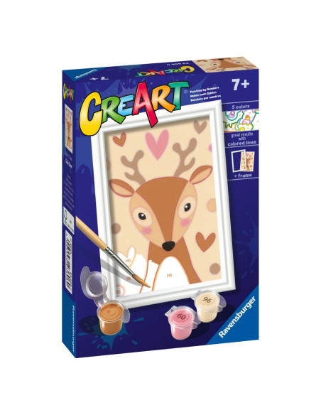 RVSPBN23606,Ravensburger - CreArt pictura pe numere pentru copii cerb dragut