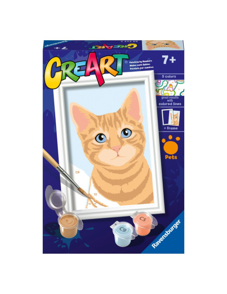 RVSPBN23717,Ravensburger - CreArt pictura pe numere pentru copii pisicuta portocalie