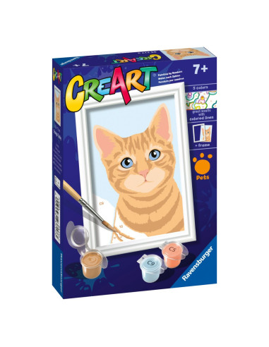 RVSPBN23717,Ravensburger - CreArt pictura pe numere pentru copii pisicuta portocalie