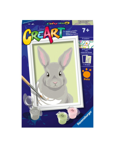 RVSPBN23718,Ravensburger - CreArt pictura pe numere pentru copii iepuras gri