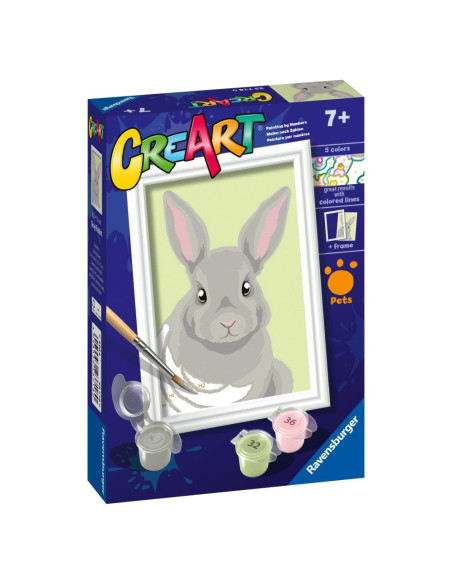 RVSPBN23718,Ravensburger - CreArt pictura pe numere pentru copii iepuras gri