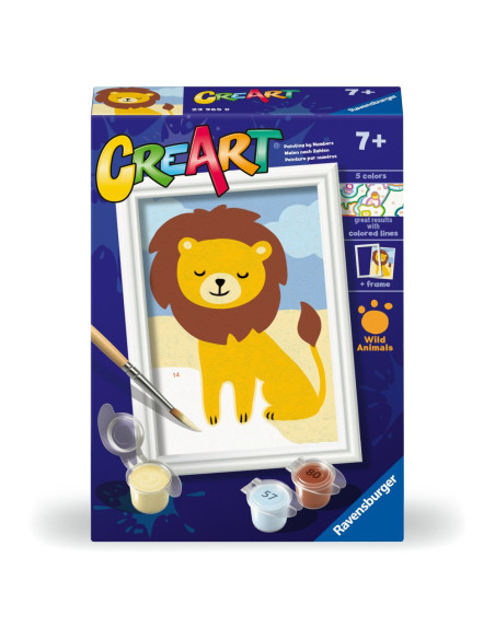 RVSPBN23965,Ravensburger - CreArt pictura pe numere pentru copii leu salbatic