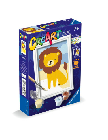 RVSPBN23965,Ravensburger - CreArt pictura pe numere pentru copii leu salbatic