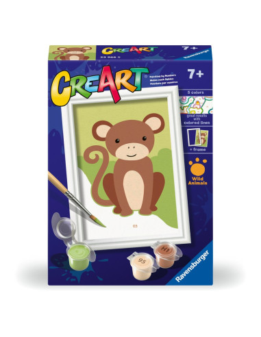 RVSPBN23966,Ravensburger - CreArt pictura pe numere pentru copii maimuta salbatica