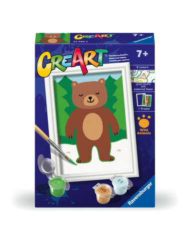 RVSPBN23968,Ravensburger - CreArt pictura pe numere pentru copii urs salbatic