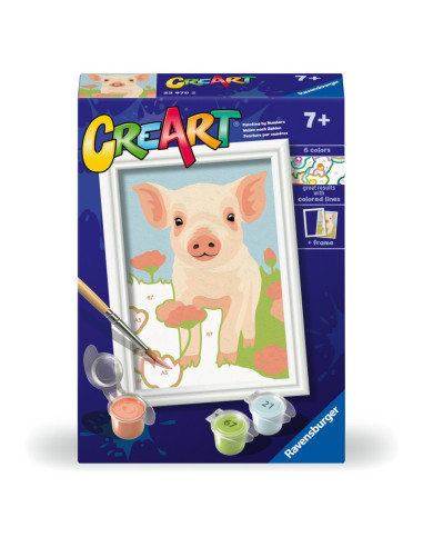 RVSPBN23970,Ravensburger - CreArt pictura pe numere pentru copii porcusor dragut