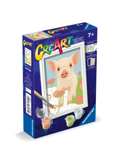 RVSPBN23970,Ravensburger - CreArt pictura pe numere pentru copii porcusor dragut