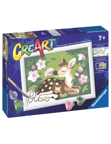 RVSPBN20178,Ravensburger - CreArt pictura pe numere pentru copii pui de caprioara si flori