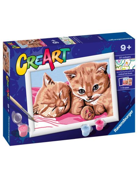 RVSPBN23562,Ravensburger - CreArt pictura pe numere pentru copii pisicute prietene