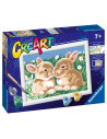 RVSPBN23563,Ravensburger - CreArt pictura pe numere pentru copii iepurasi printre margarete