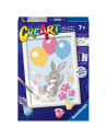 RVSPBN23564,Ravensburger - CreArt pictura pe numere pentru copii iepuras cu baloane si cu pietre sclipitoare