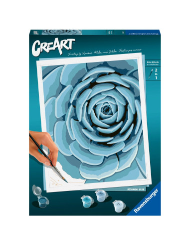 RVSPBN23610,Ravensburger - CreArt pictura pe numere pentru adulti planta suculenta albastra