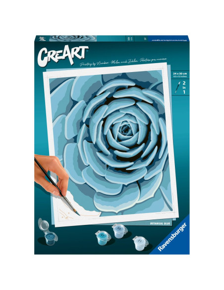 RVSPBN23610,Ravensburger - CreArt pictura pe numere pentru adulti planta suculenta albastra