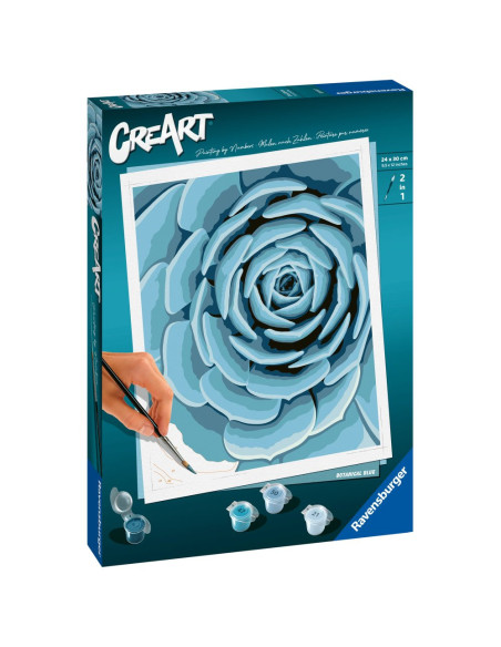 RVSPBN23610,Ravensburger - CreArt pictura pe numere pentru adulti planta suculenta albastra