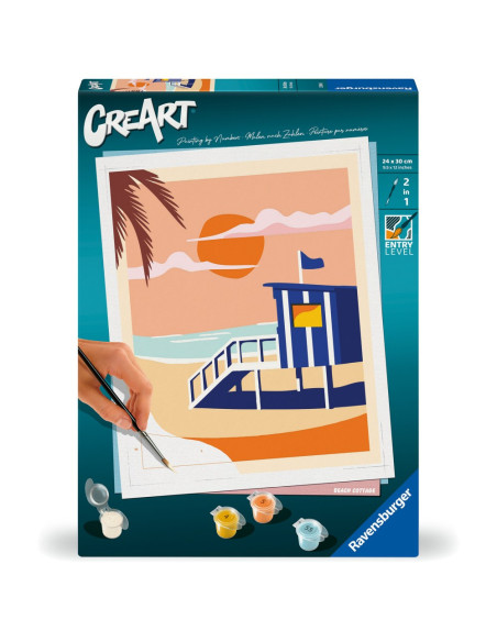 RVSPBN23896,Ravensburger - CreArt pictura pe numere pentru adulti cabana pe plaja