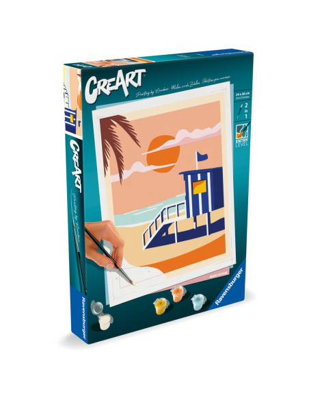 RVSPBN23896,Ravensburger - CreArt pictura pe numere pentru adulti cabana pe plaja