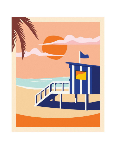 RVSPBN23896,Ravensburger - CreArt pictura pe numere pentru adulti cabana pe plaja