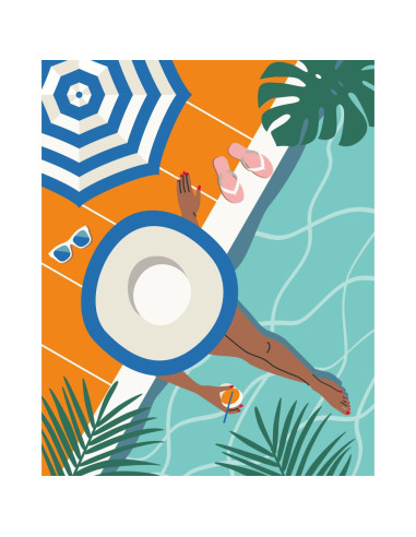 RVSPBN25523,Ravensburger - CreArt pictura pe numere pentru adulti momente de relaxare la piscina