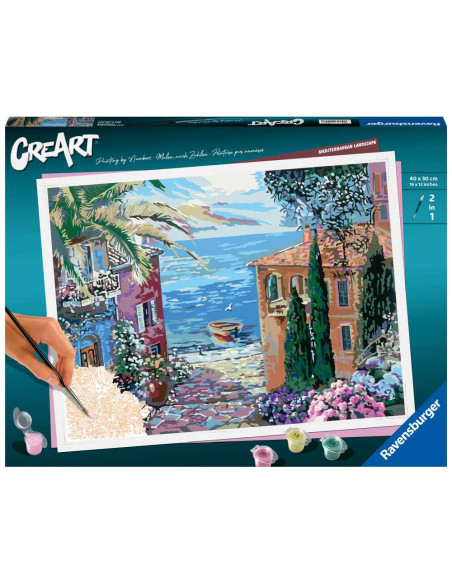 RVSPBN20218,Ravensburger - CreArt pictura pe numere pentru adulti peisaj mediteranean